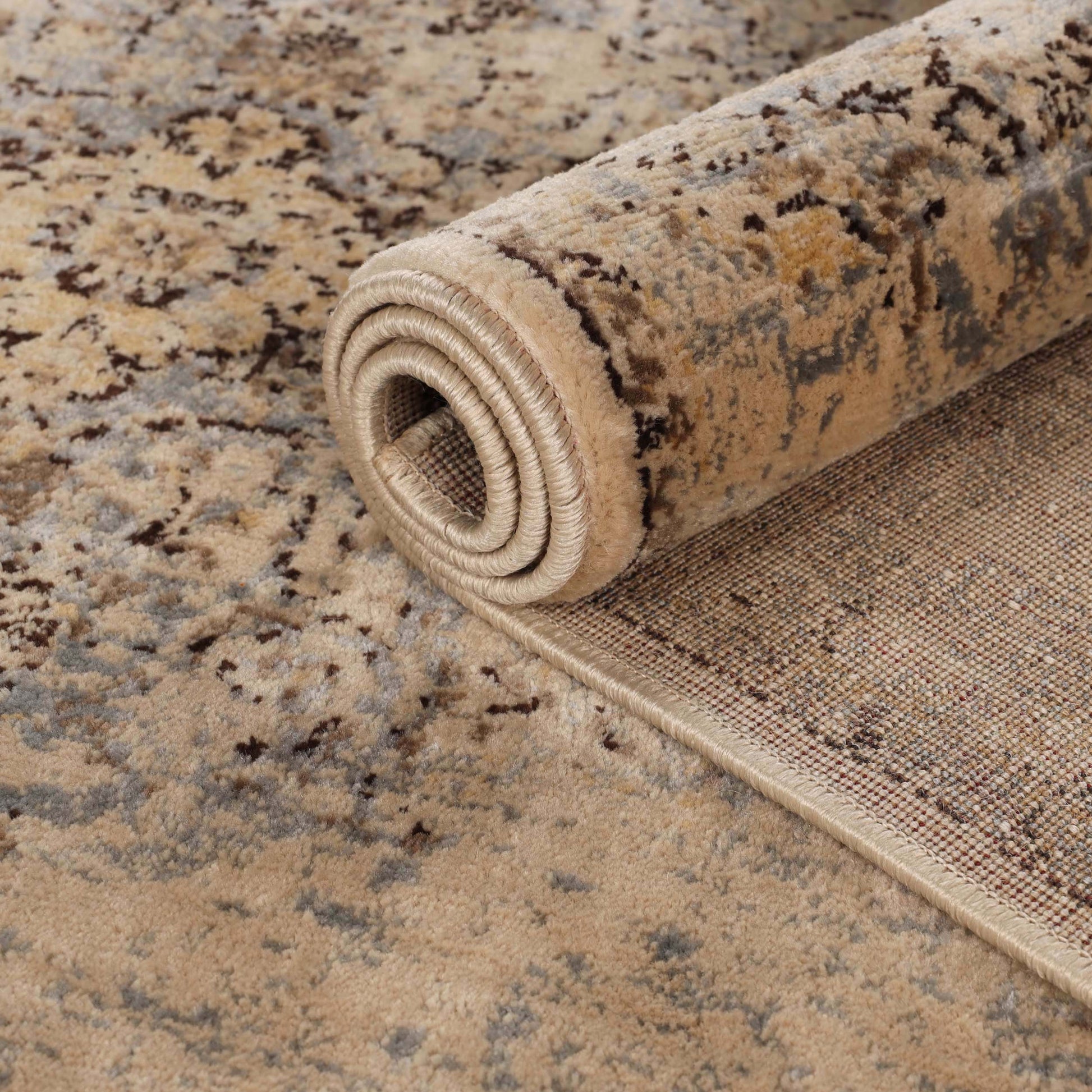 Superior Distressed Traditional Medallion Damask Area Rug Or Runner Or Door Mat - Ivory/Grey