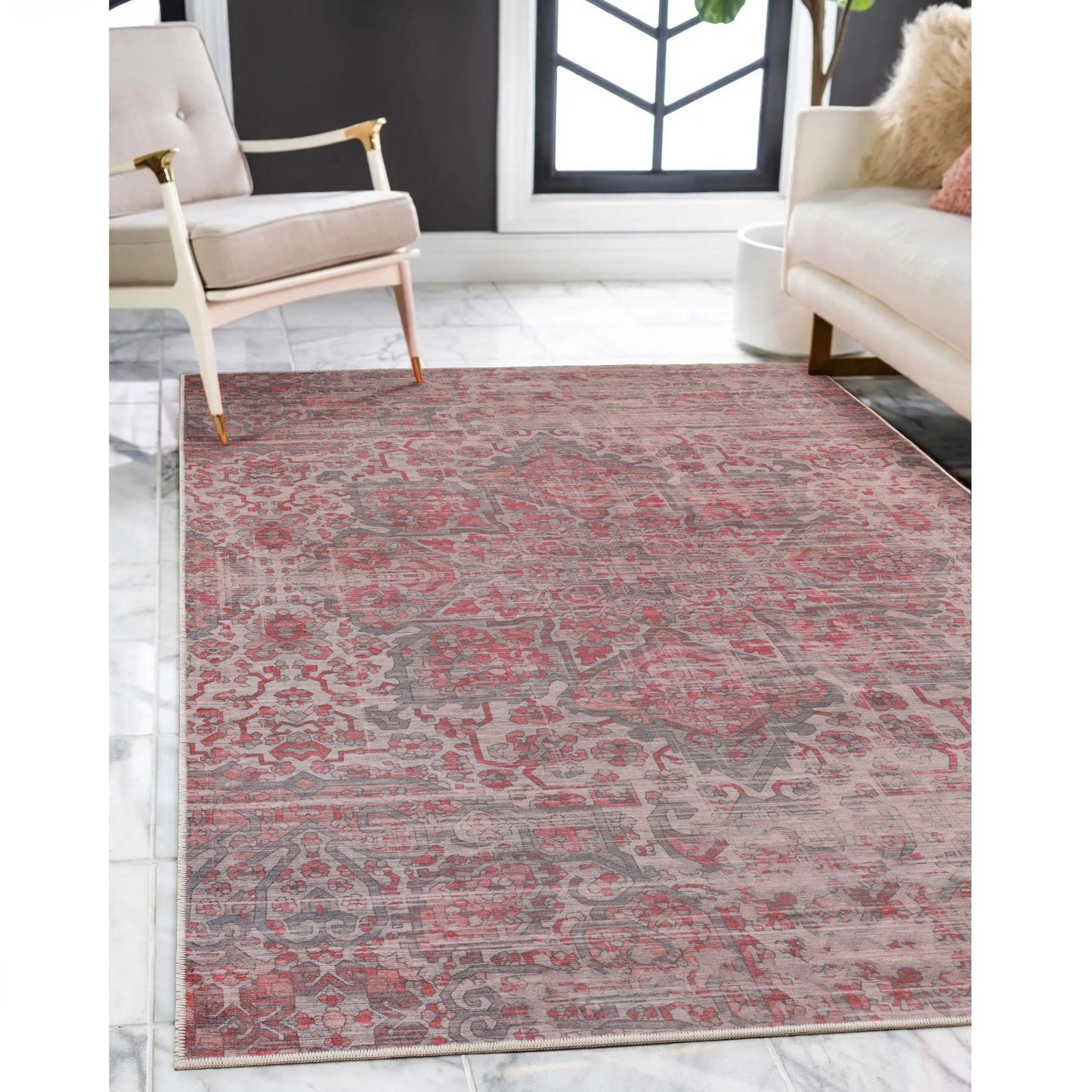 Manakin Bohemian Medallion Non-Slip Washable Indoor Area Rug or Runner