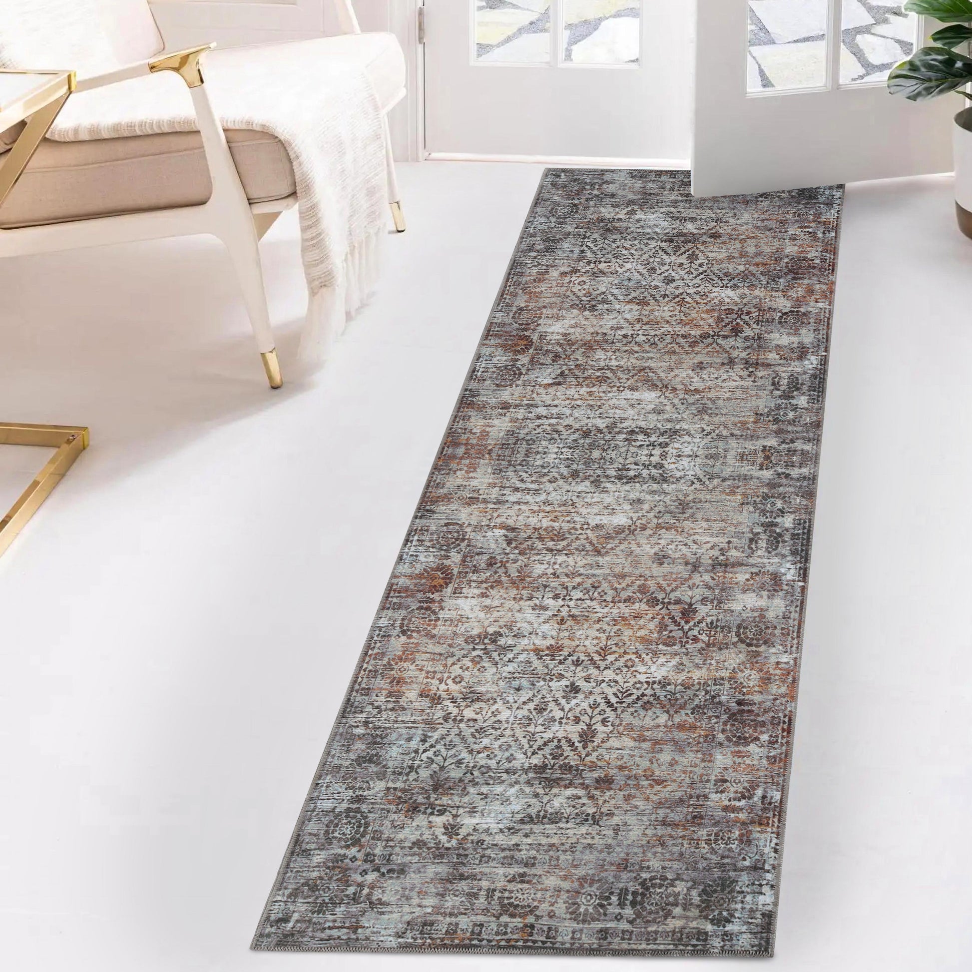 Macaw Diamond Lattice Non-Slip Washable Indoor Area Rug or Runner Rug
