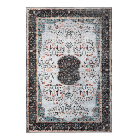 Sparrow Classic Medallion Machine Washable Indoor Area Rug or Runner - Cream