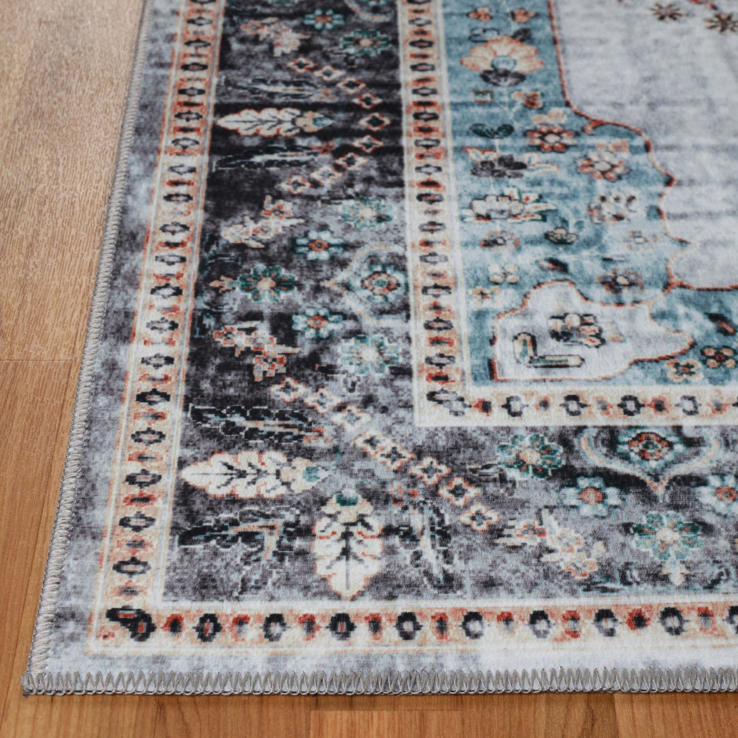 Sparrow Classic Medallion Machine Washable Indoor Area Rug or Runner - Cream