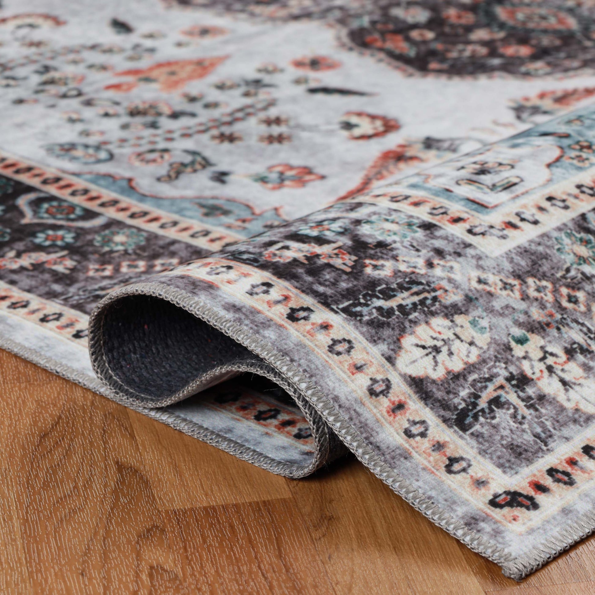Sparrow Classic Medallion Machine Washable Indoor Area Rug or Runner - Cream