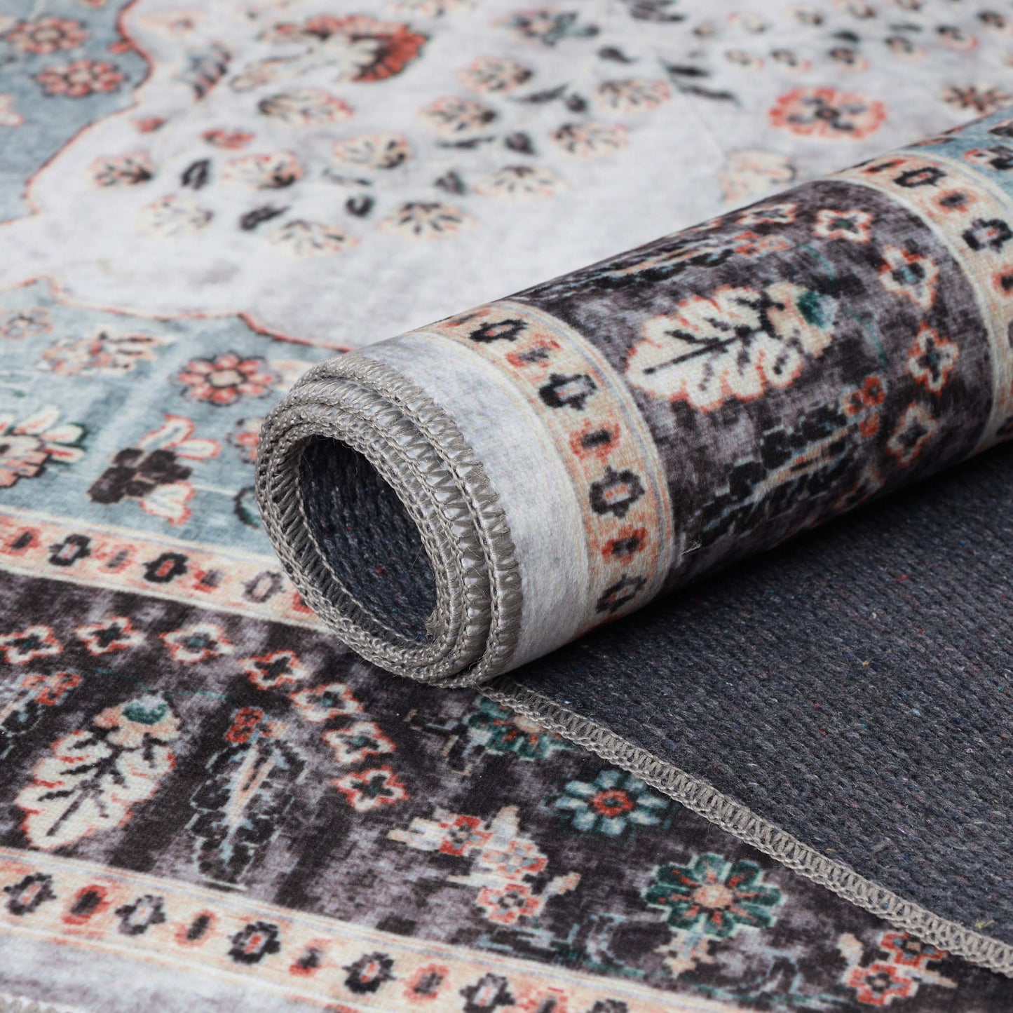 Sparrow Classic Medallion Machine Washable Indoor Area Rug or Runner - Cream