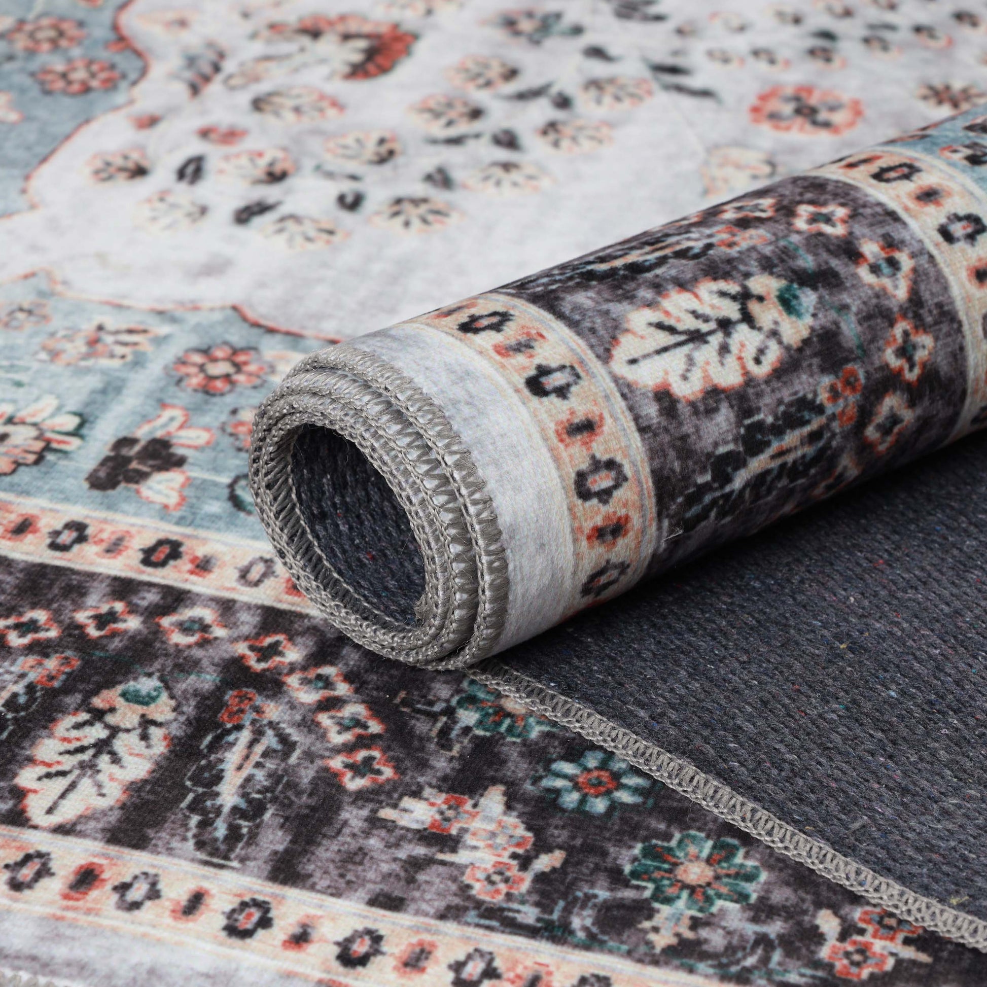 Sparrow Classic Medallion Machine Washable Indoor Area Rug or Runner - Cream
