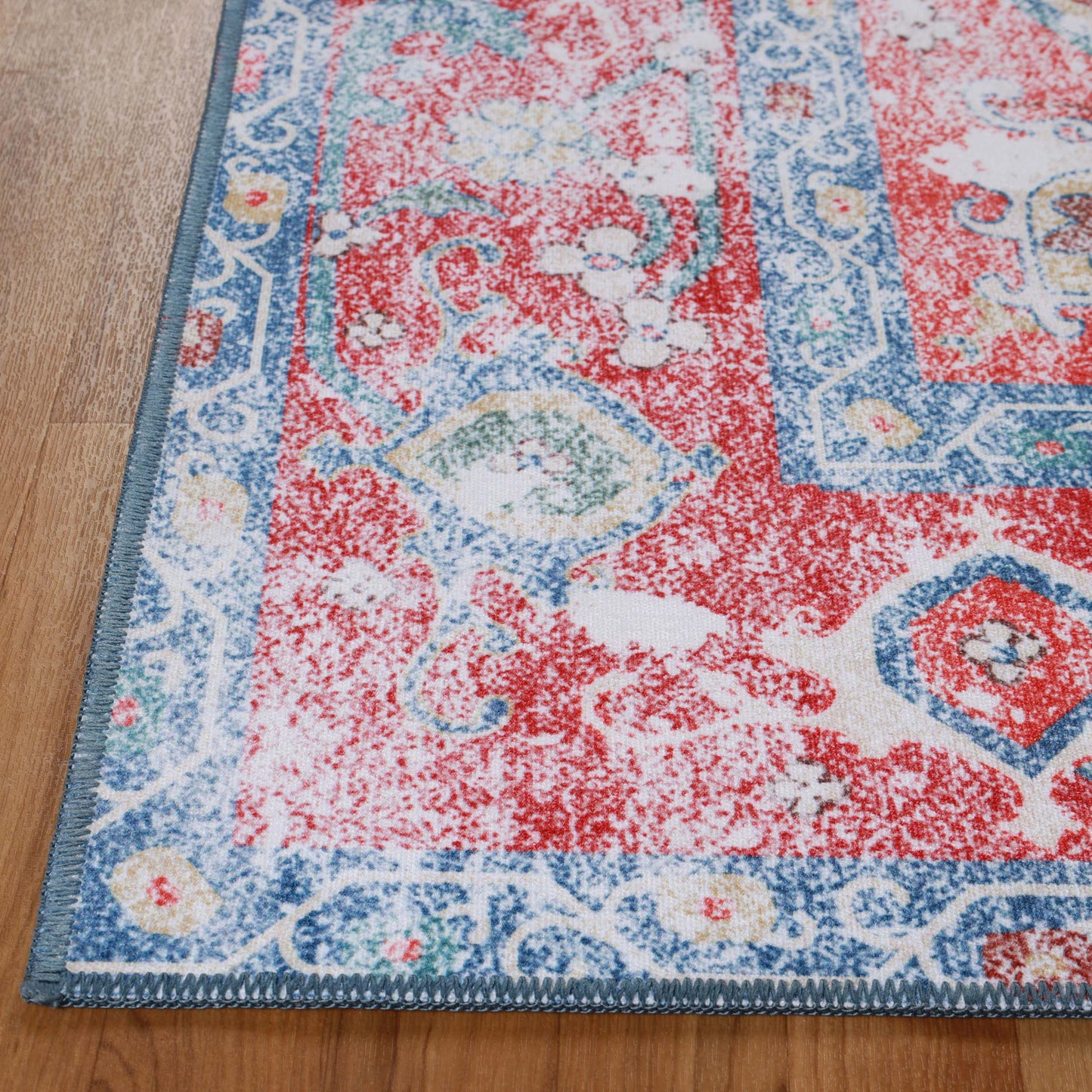 Tanager Rustic Medallion Non-Slip Washable Indoor Area Rug or Runner