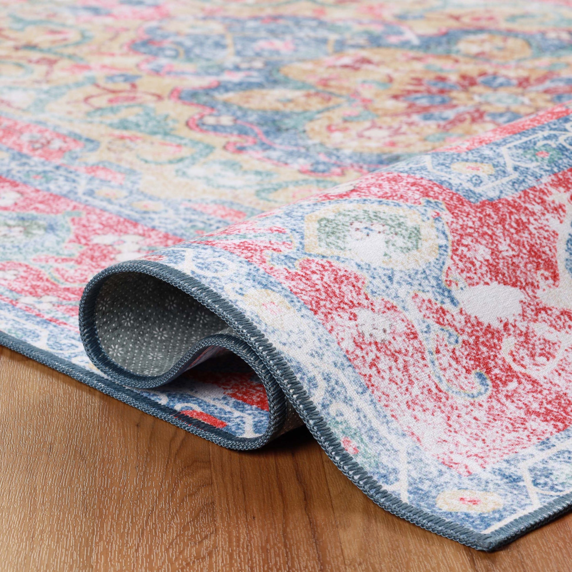 Tanager Rustic Medallion Non-Slip Washable Indoor Area Rug or Runner