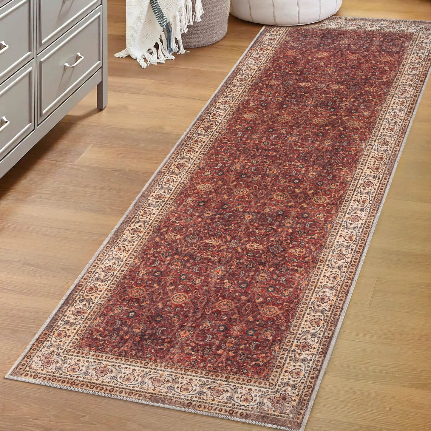 Toucan Geometric Medallion Non-Slip Washable Indoor Area Rug or Runner