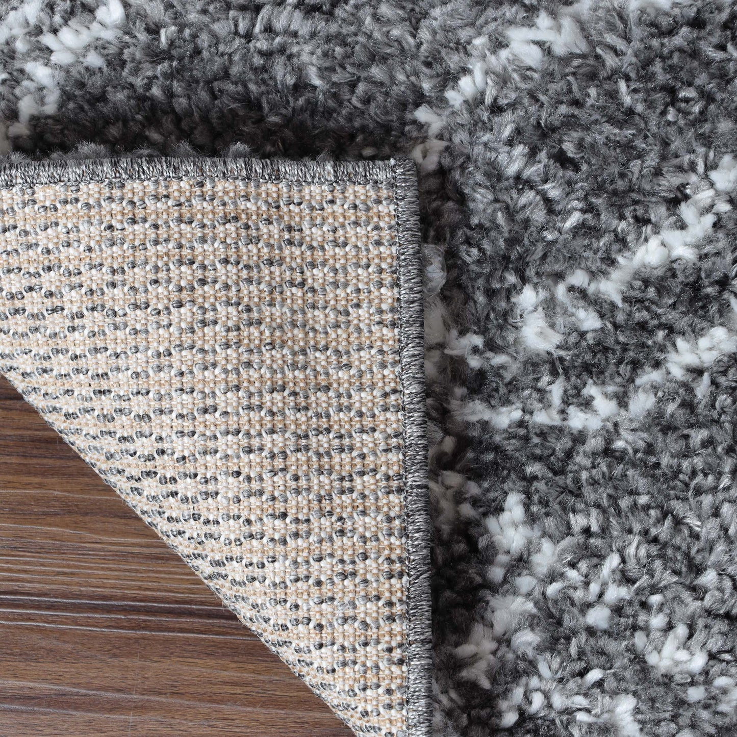 Superior Botanical Indoor Plush Shag Transitional Area Rug - Cream-Grey