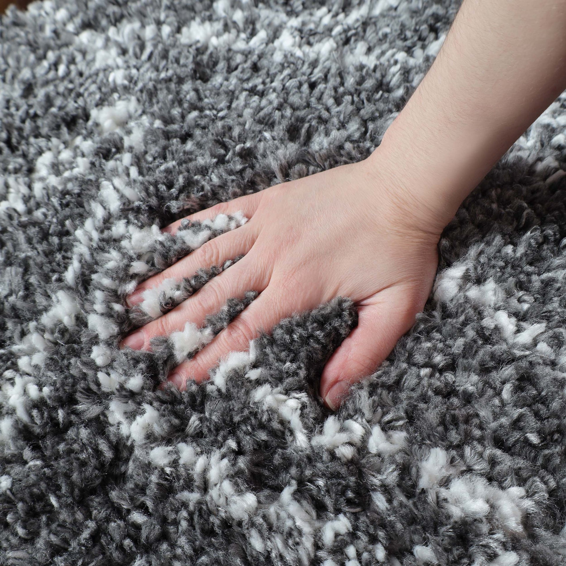 Superior Botanical Indoor Plush Shag Transitional Area Rug - Cream-Grey