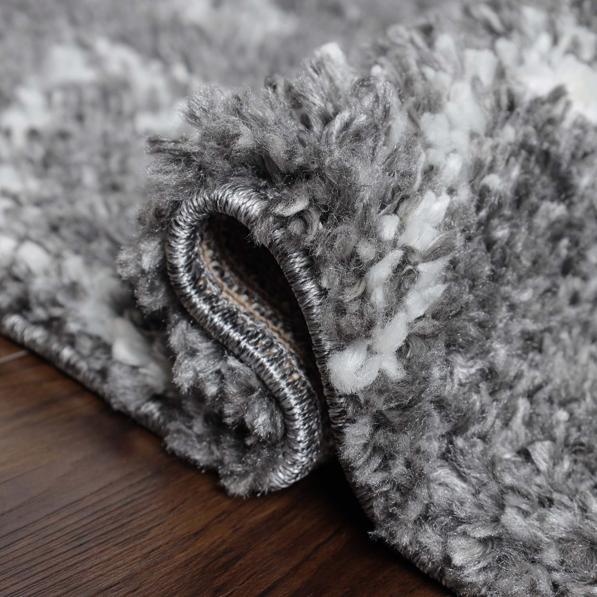 Superior Botanical Indoor Plush Shag Transitional Area Rug -Cream-Grey