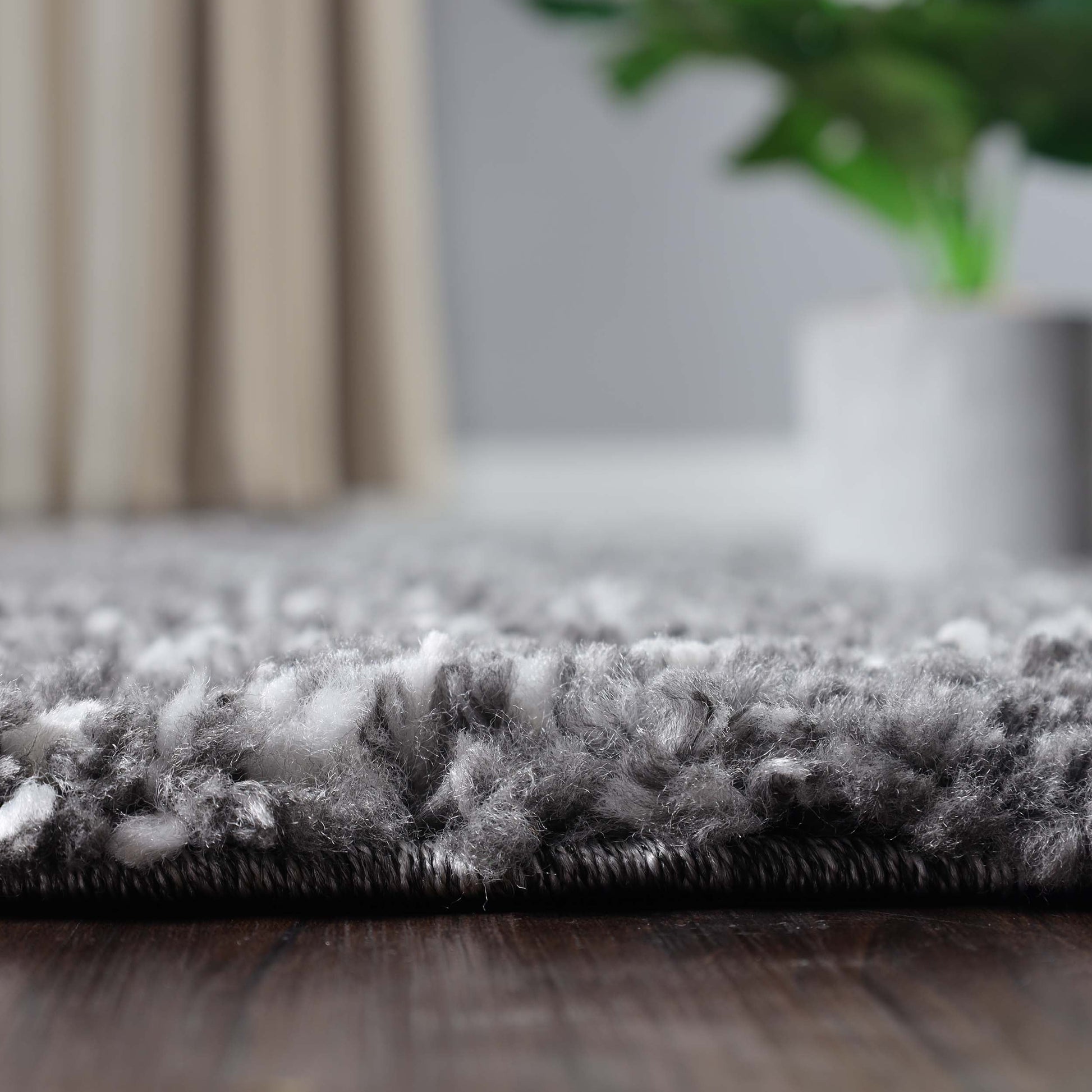 Superior Botanical Indoor Plush Shag Transitional Area Rug - GRey-Cream