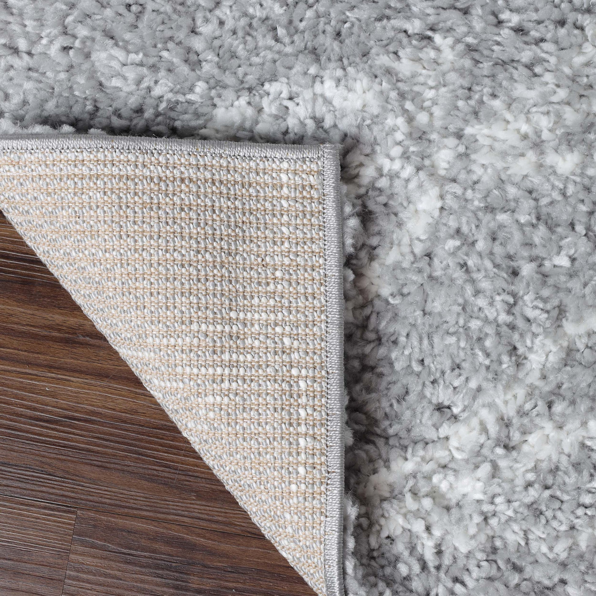 Superior Botanical Indoor Plush Shag Transitional Area Rug - Cream-Grey