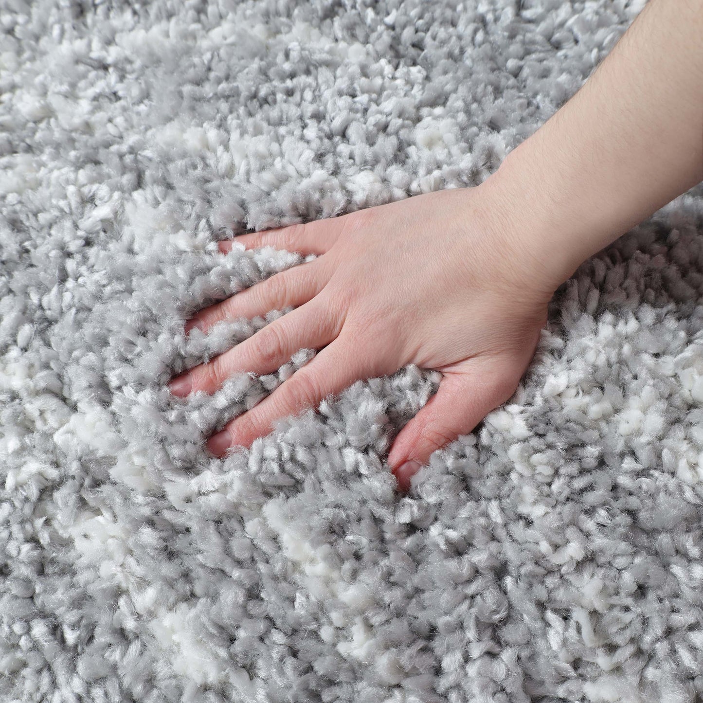 Superior Botanical Indoor Plush Shag Transitional Area Rug - Cream-Grey