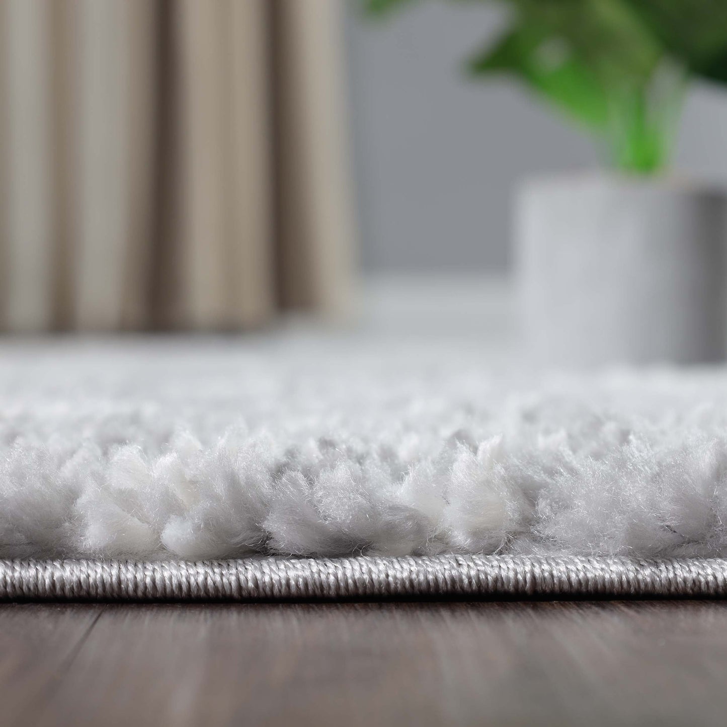 Superior Botanical Indoor Plush Shag Transitional Area Rug - Cream-Grey