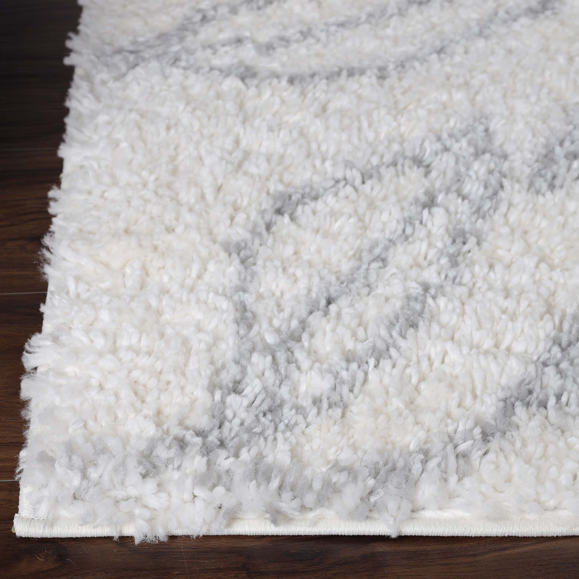 Superior Botanical Indoor Plush Shag Transitional Area Rug - Grey-Cream