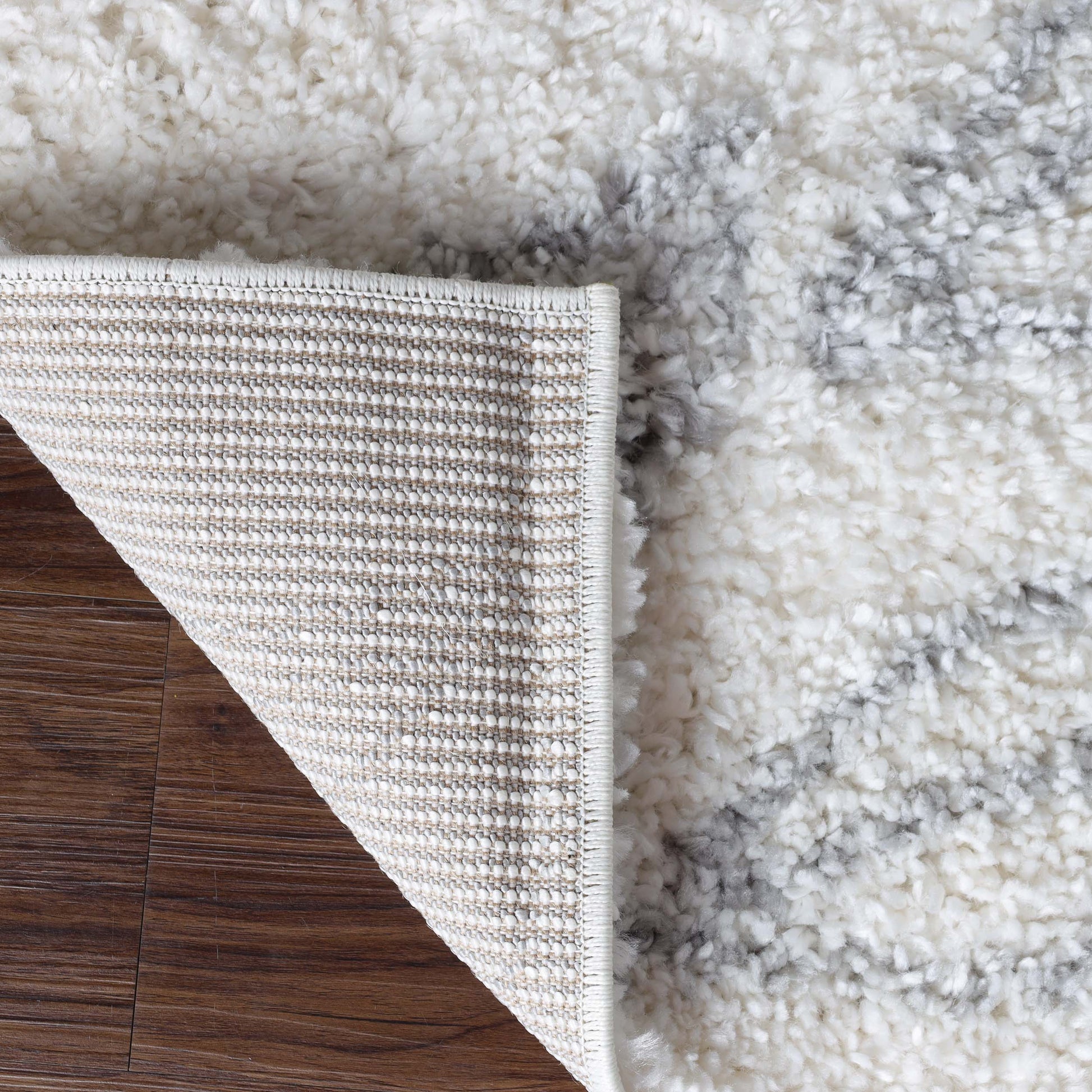 Superior Botanical Indoor Plush Shag Transitional Area Rug - Grey-Cream