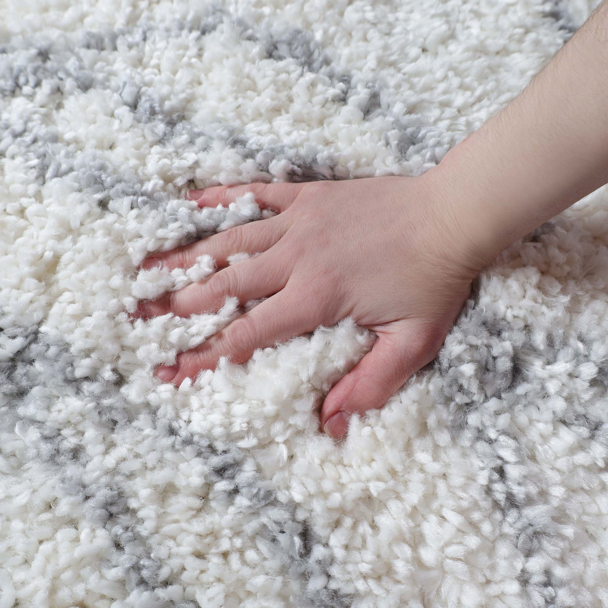 Superior Botanical Indoor Plush Shag Transitional Area Rug - Grey-Cream