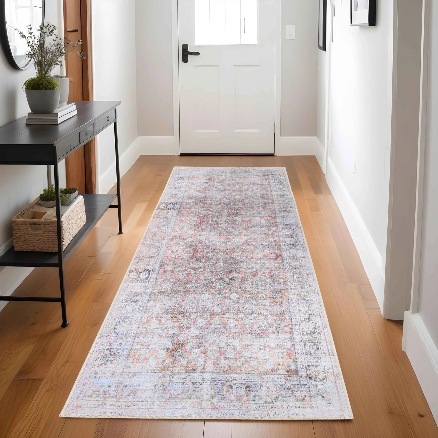Lottie Distressed Geometric Rustic Farmhouse Indoor Area Rug