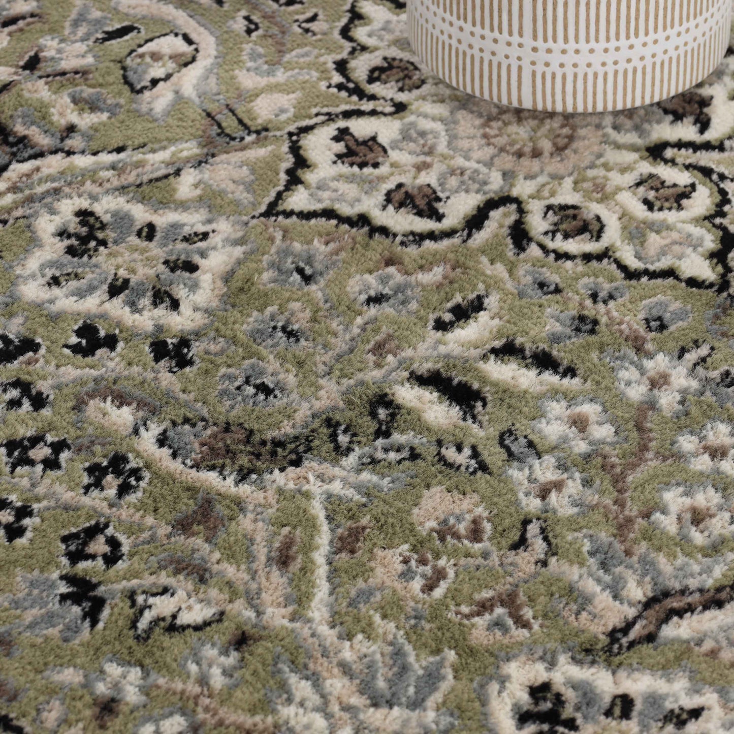 Radcliffe Traditional Floral Medallion Indoor Area Rug or Runner Rug - Green