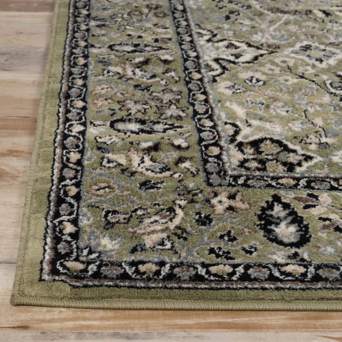 Radcliffe Traditional Floral Medallion Indoor Area Rug or Runner Rug - Green