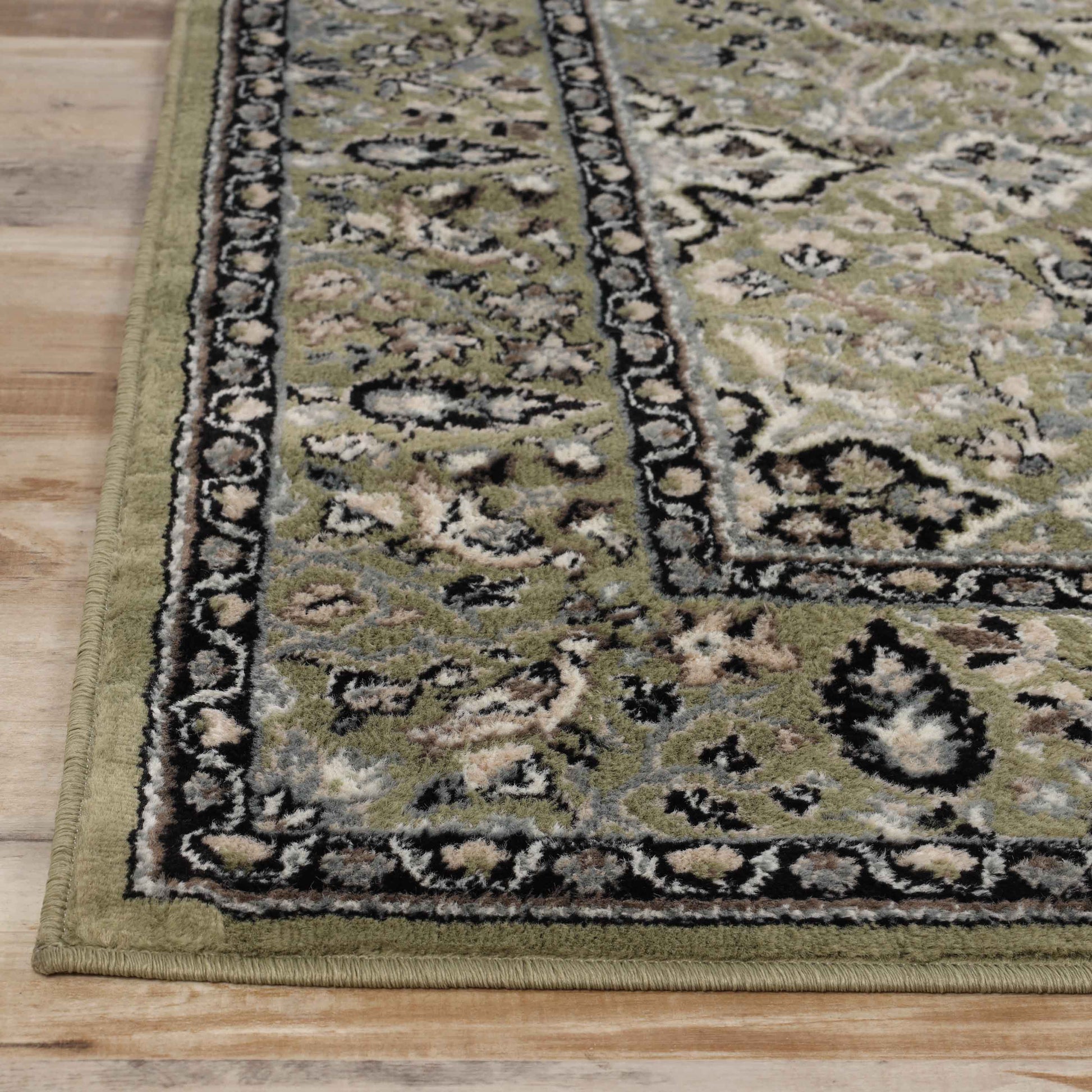Radcliffe Traditional Floral Medallion Indoor Area Rug or Runner Rug - Green