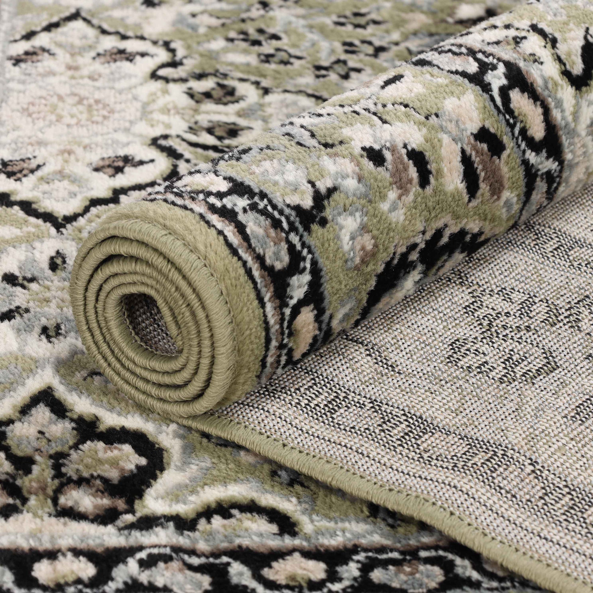 Radcliffe Traditional Floral Medallion Indoor Area Rug or Runner Rug - Green