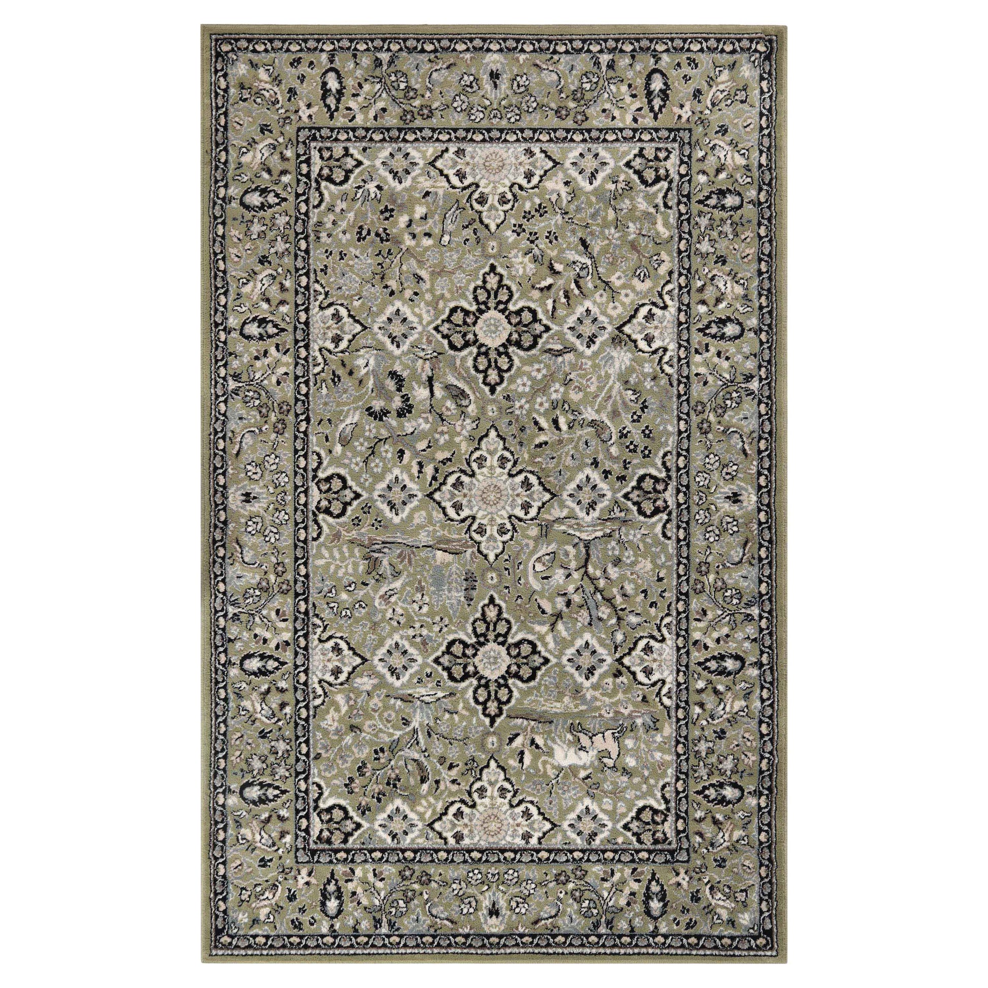 Radcliffe Traditional Floral Medallion Indoor Area Rug or Runner Rug - Green