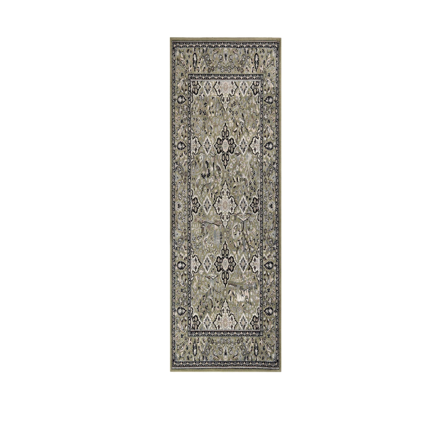 Radcliffe Traditional Floral Medallion Indoor Area Rug or Runner Rug - Green