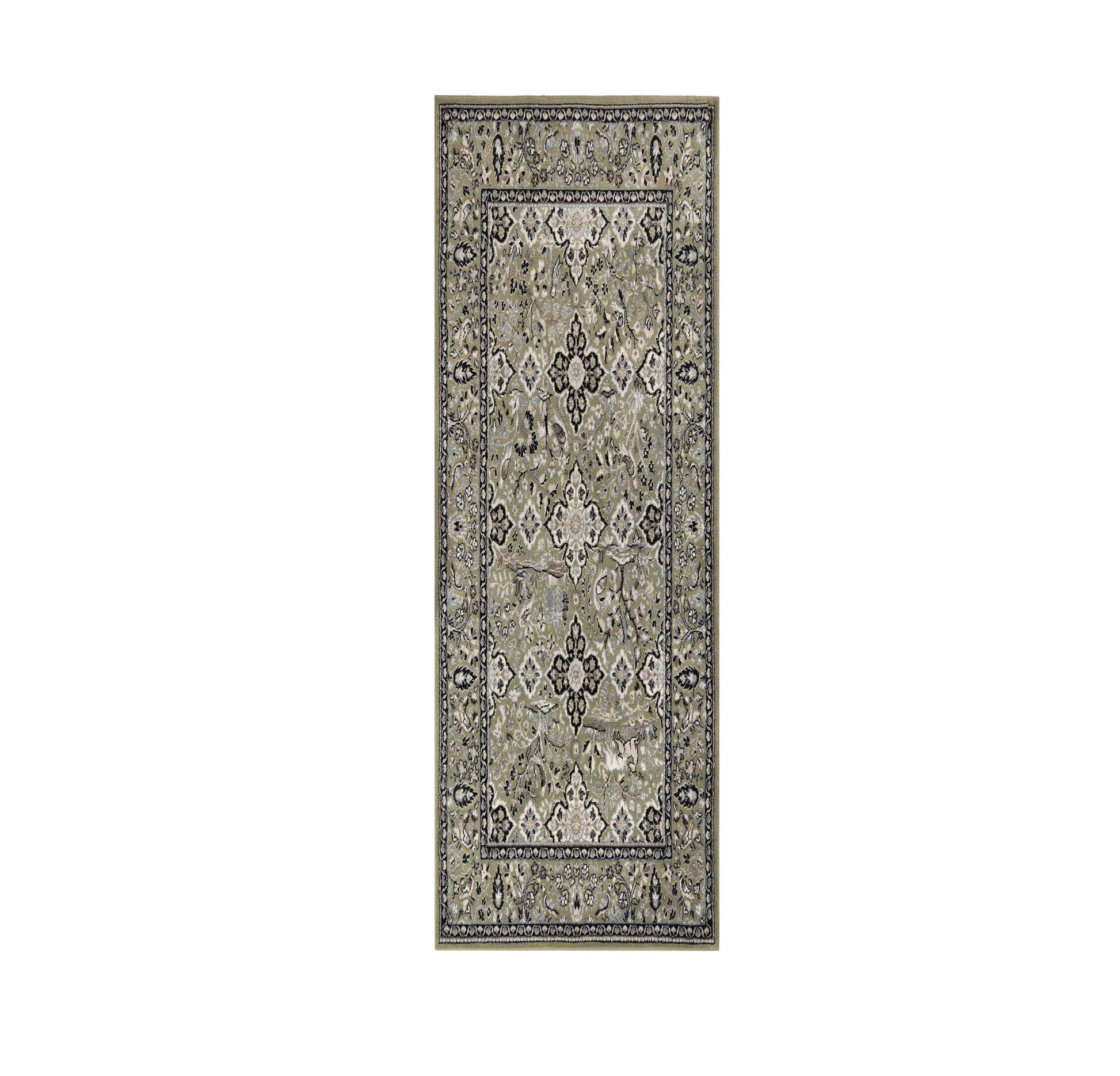 Radcliffe Traditional Floral Medallion Indoor Area Rug or Runner Rug - Green