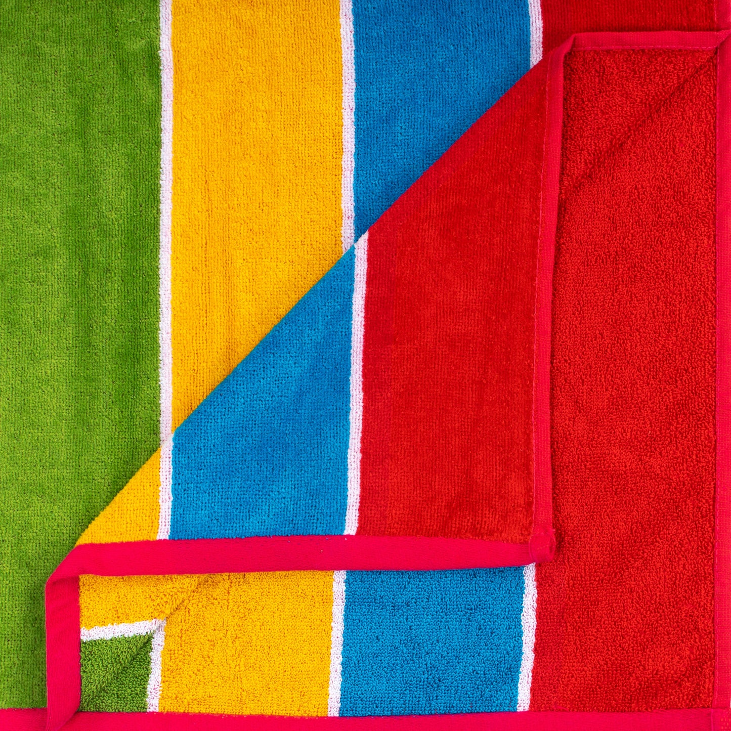 Superior Rainbow Stripes Egyptian Cotton Oversized Beach Towel Set - Rainbow