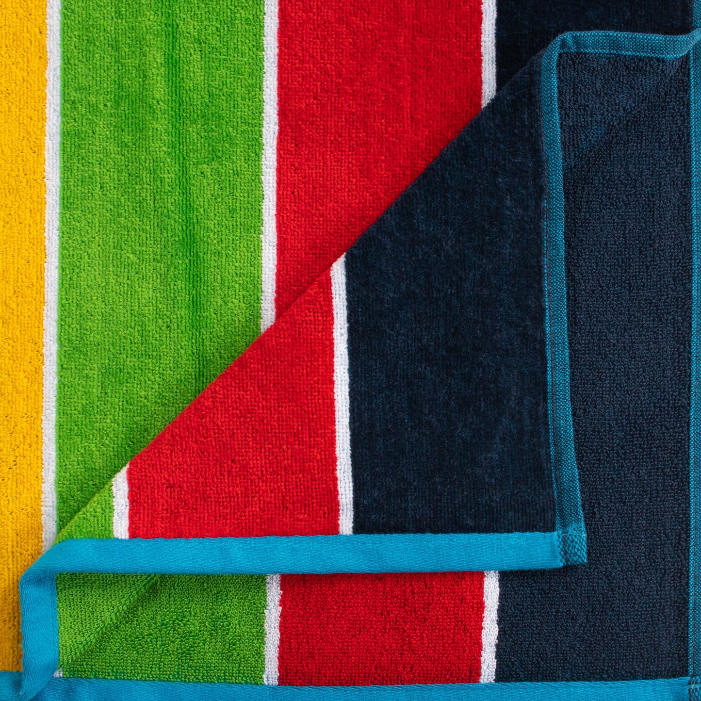 Superior Rainbow Stripes Egyptian Cotton Oversized Beach Towel Set - Rainbow