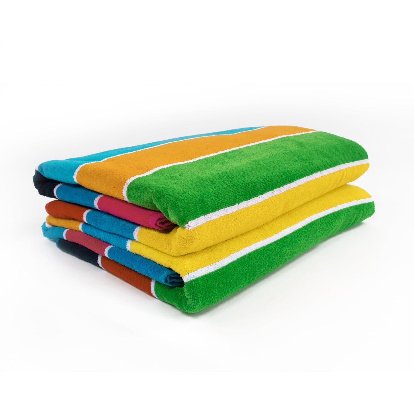 Superior Rainbow Stripes Egyptian Cotton Oversized Beach Towel Set - Rainbow