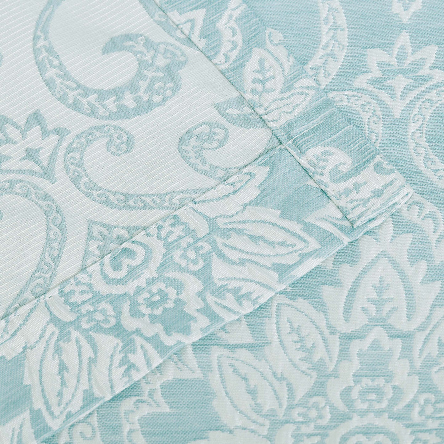Jacquard Light Filtering Floral Damask Grommet Curtain Panels Set of 2 - Raindrop