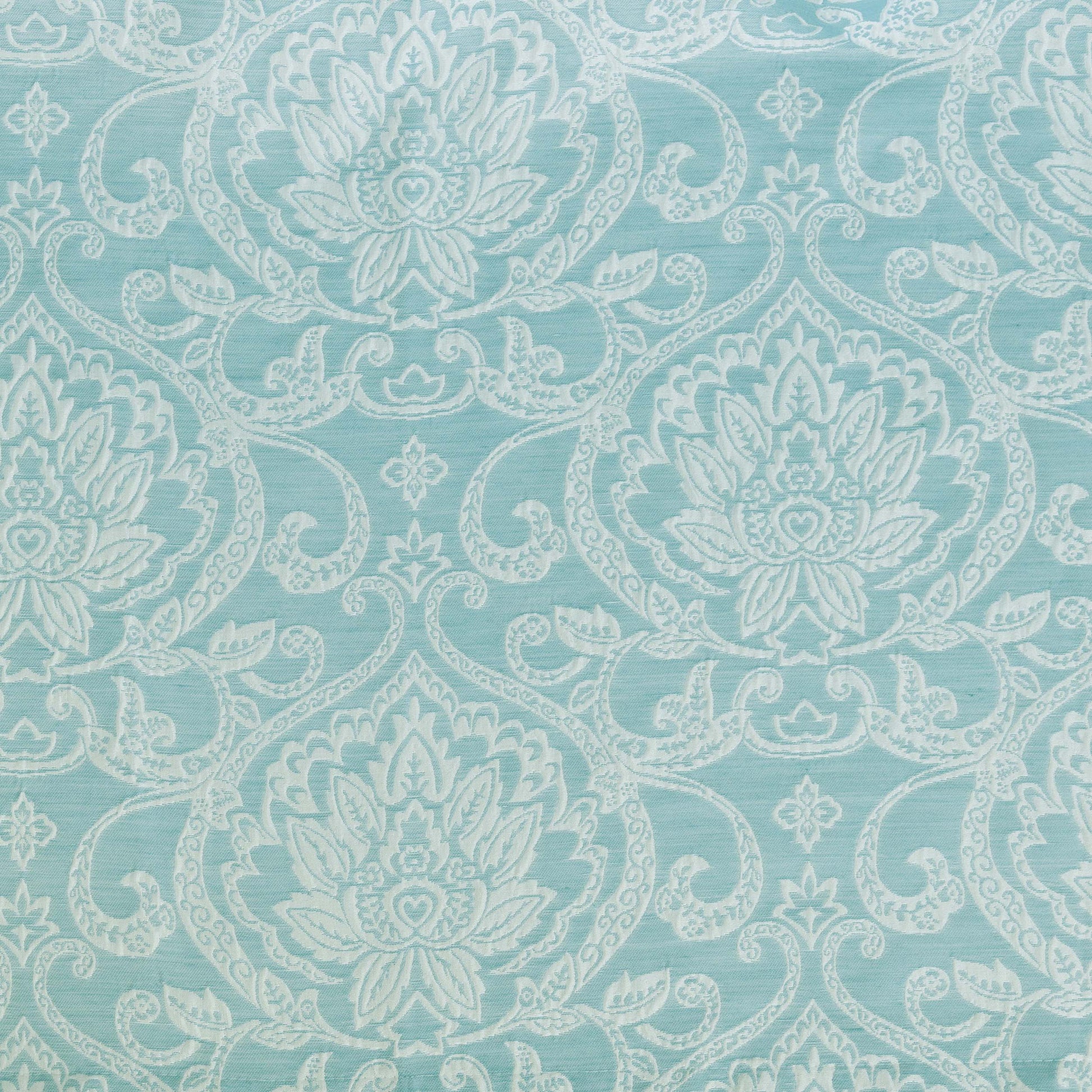 Jacquard Light Filtering Floral Damask Grommet Curtain Panels Set of 2 - Raindrop