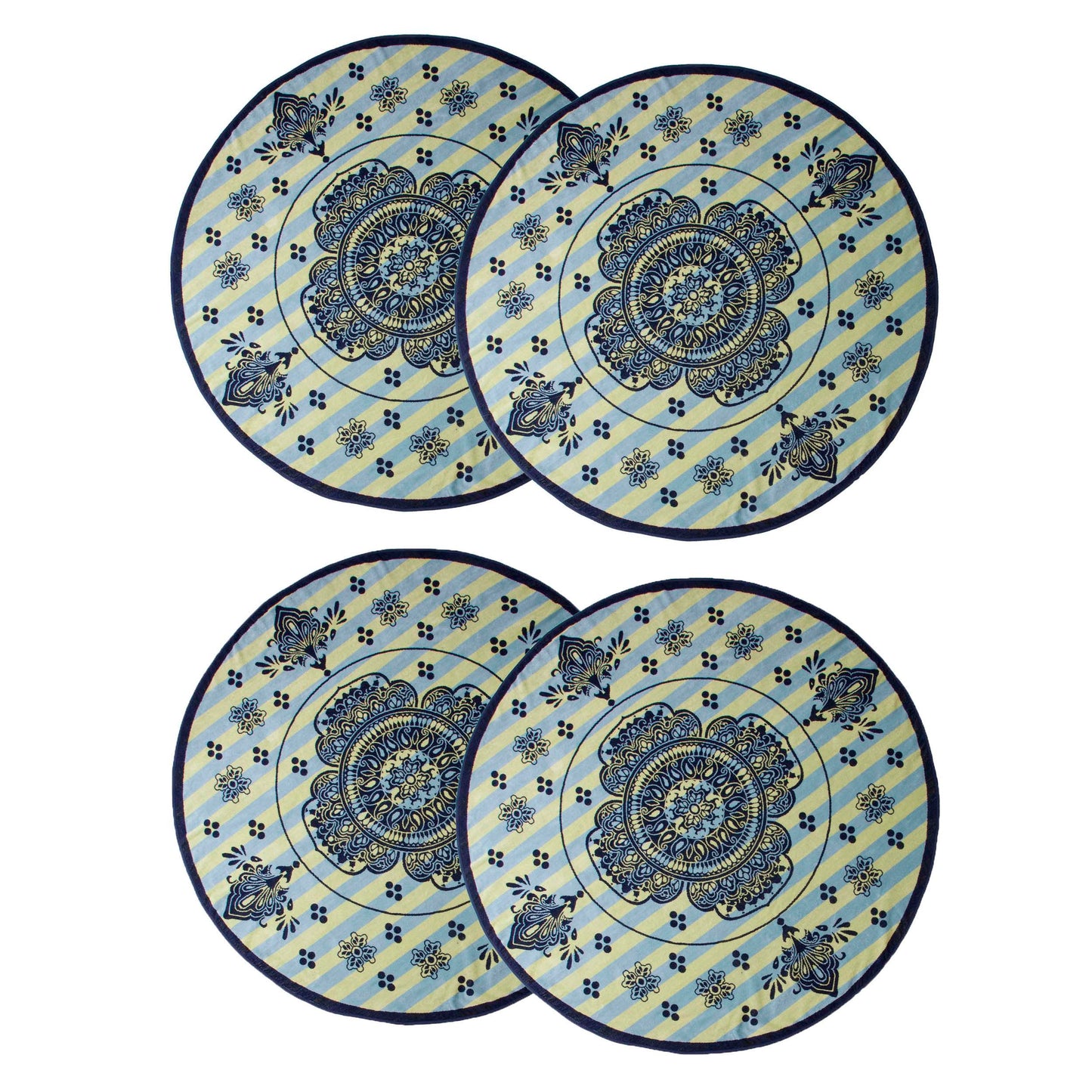 60" Round Cotton 4 Piece Beach Towel Set