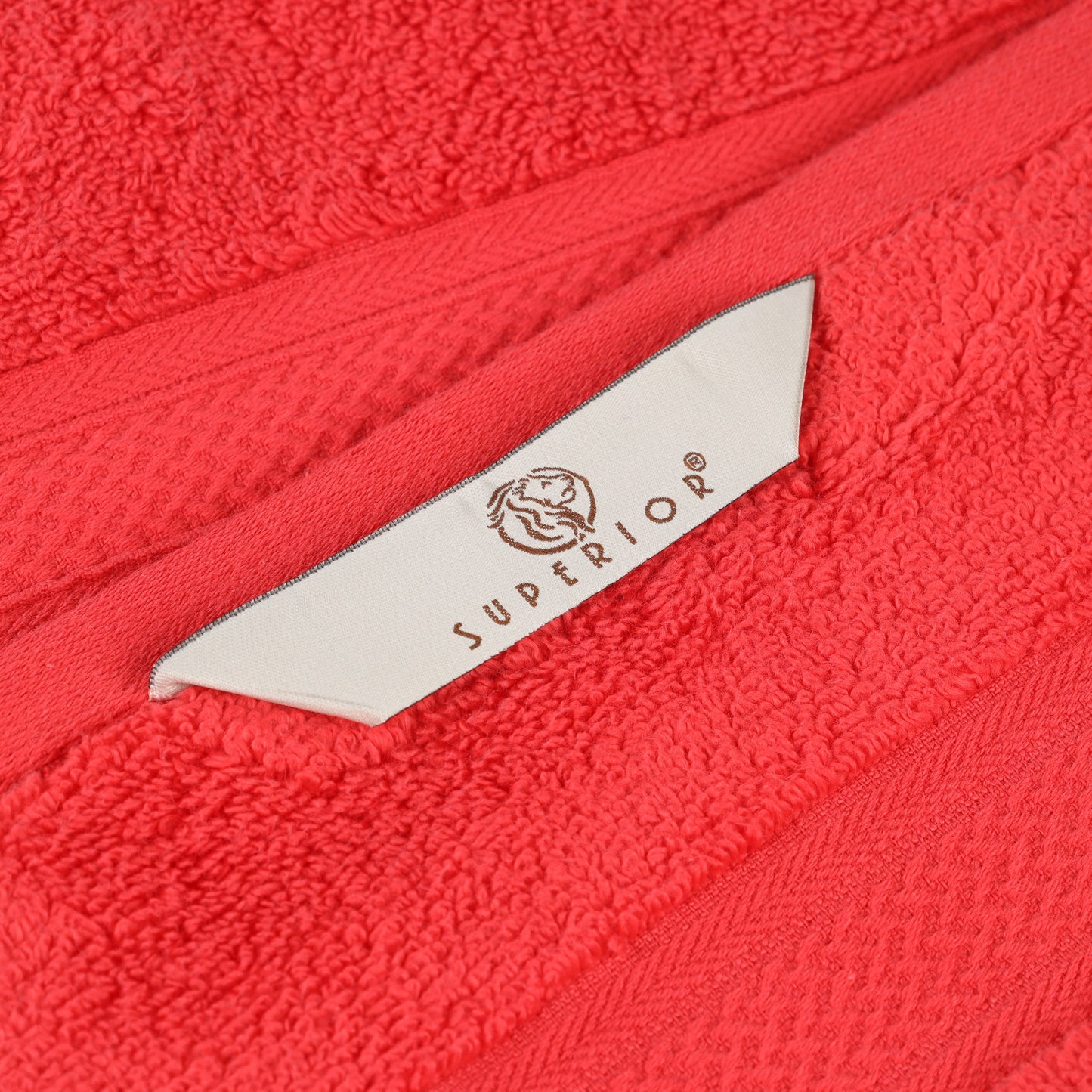 Chevron Zero Twist Solid and Jacquard Soft Cotton Bath Sheet Set of 2 - Red