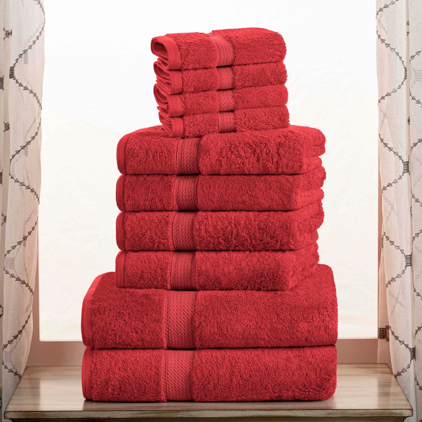 Madison Egyptian Cotton Pile Plush Heavyweight 10 Piece Towel Set