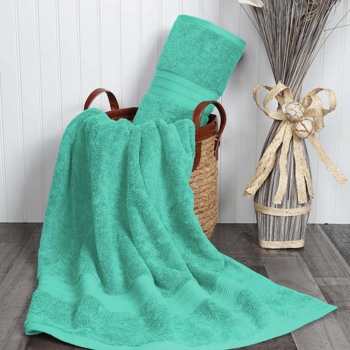 Cotton Heavyweight Absorbent Plush 2 Piece Bath Sheet Set - Rivulet