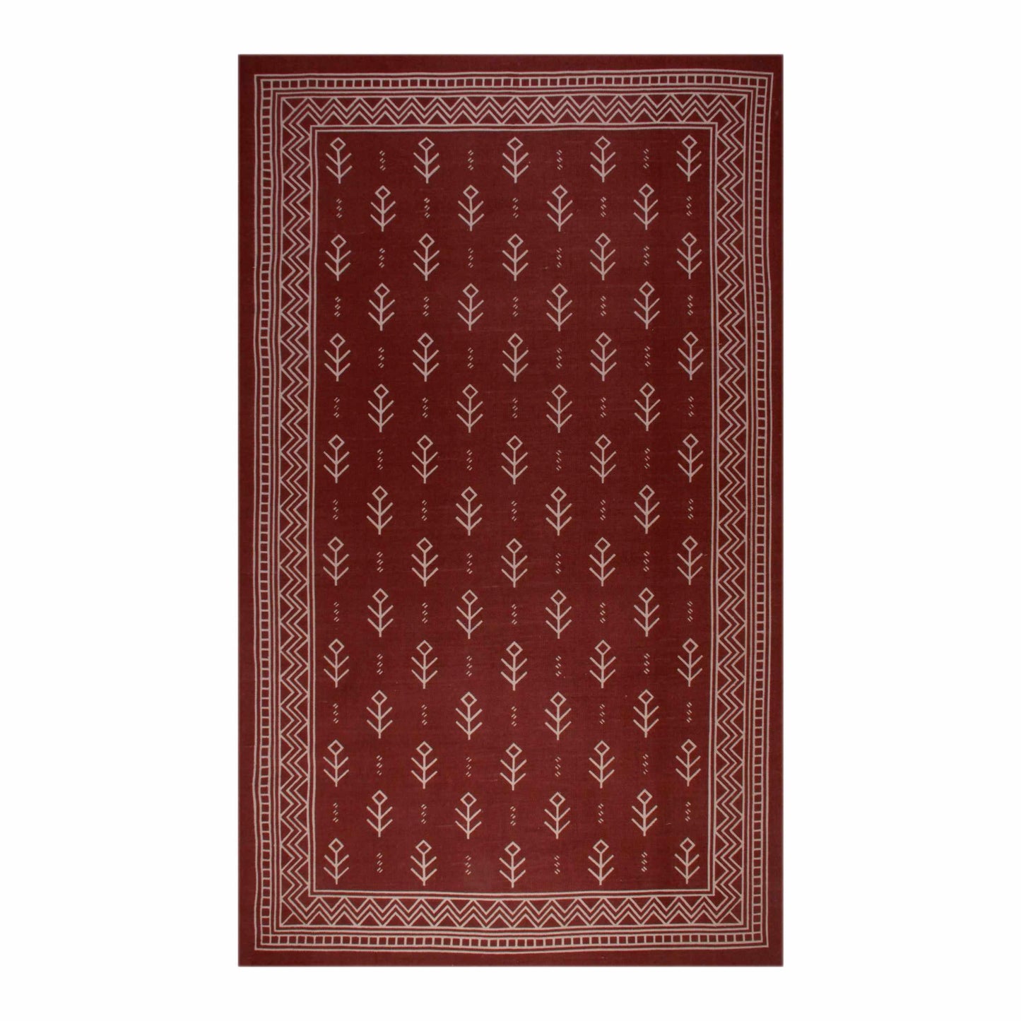 Superior Royal Club Southwestern Diamond Tribal Cotton Indoor Area Rug - Burgundy