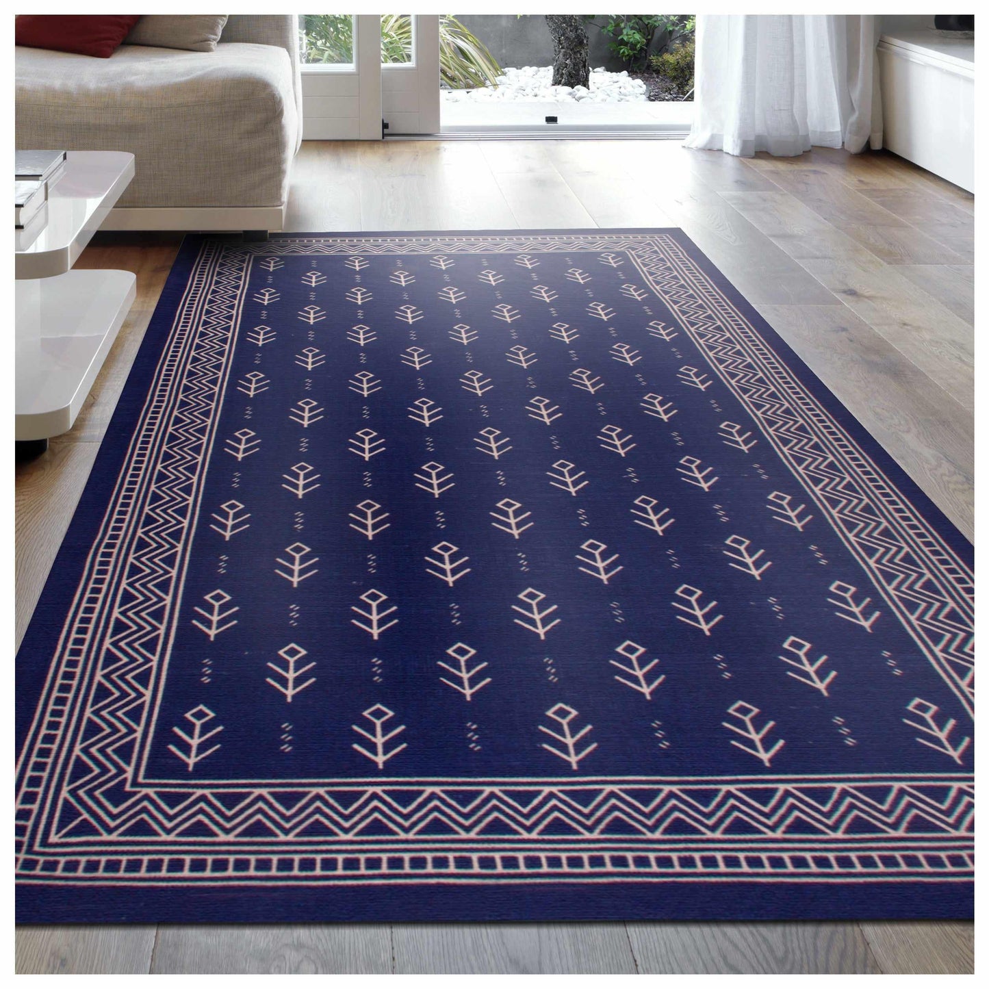 Superior Royal Club Southwestern Diamond Tribal Cotton Indoor Area Rug - Blue