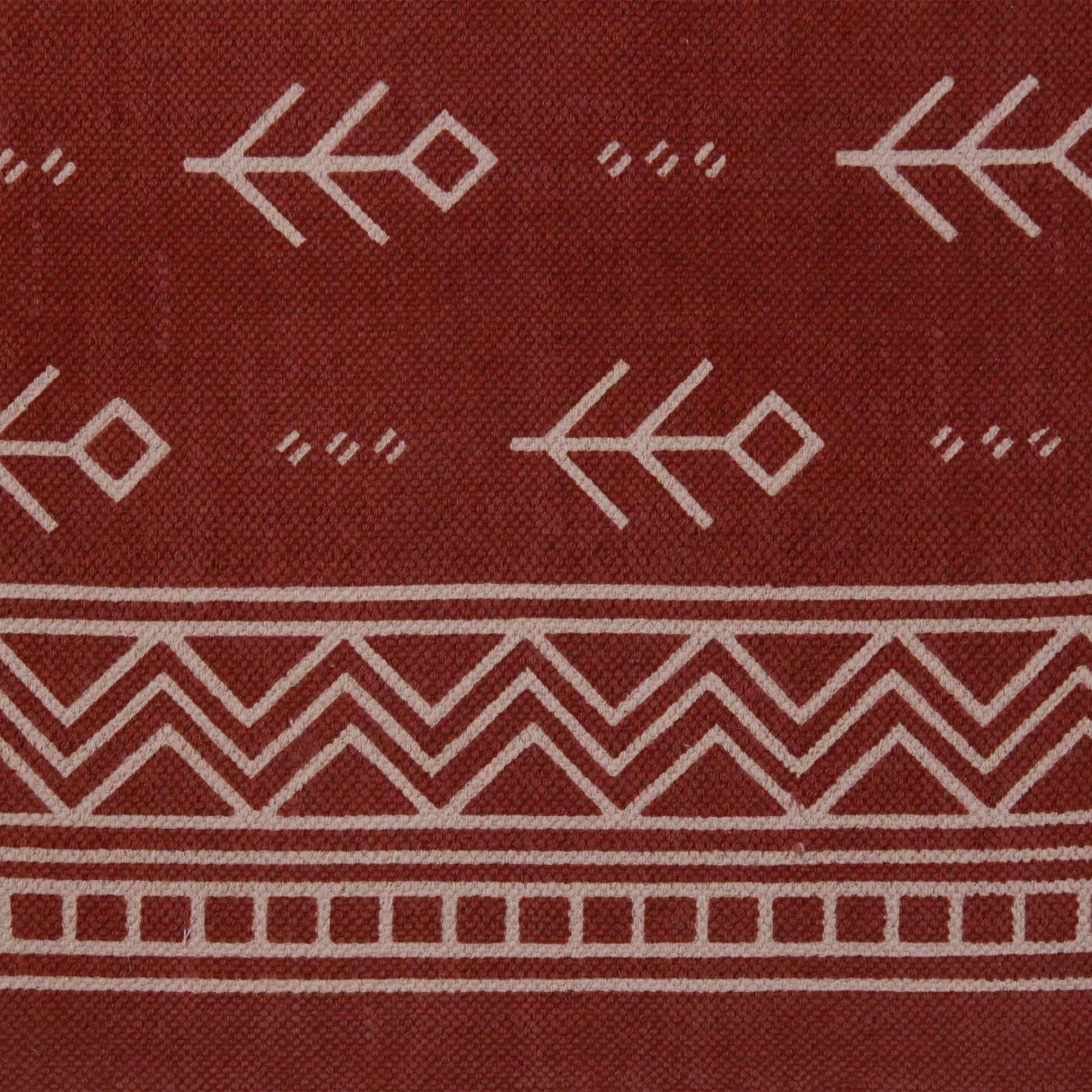 Superior Royal Club Southwestern Diamond Tribal Cotton Indoor Area Rug - Burgundy