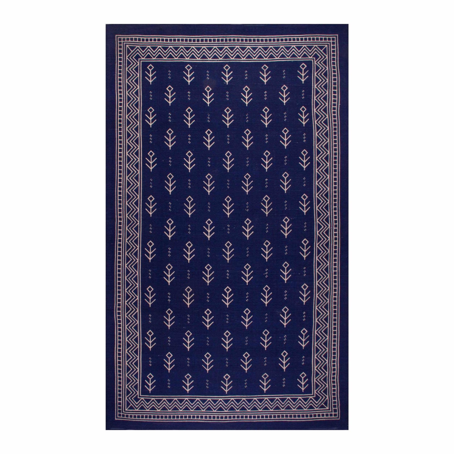 Superior Royal Club Southwestern Diamond Tribal Cotton Indoor Area Rug - Blue