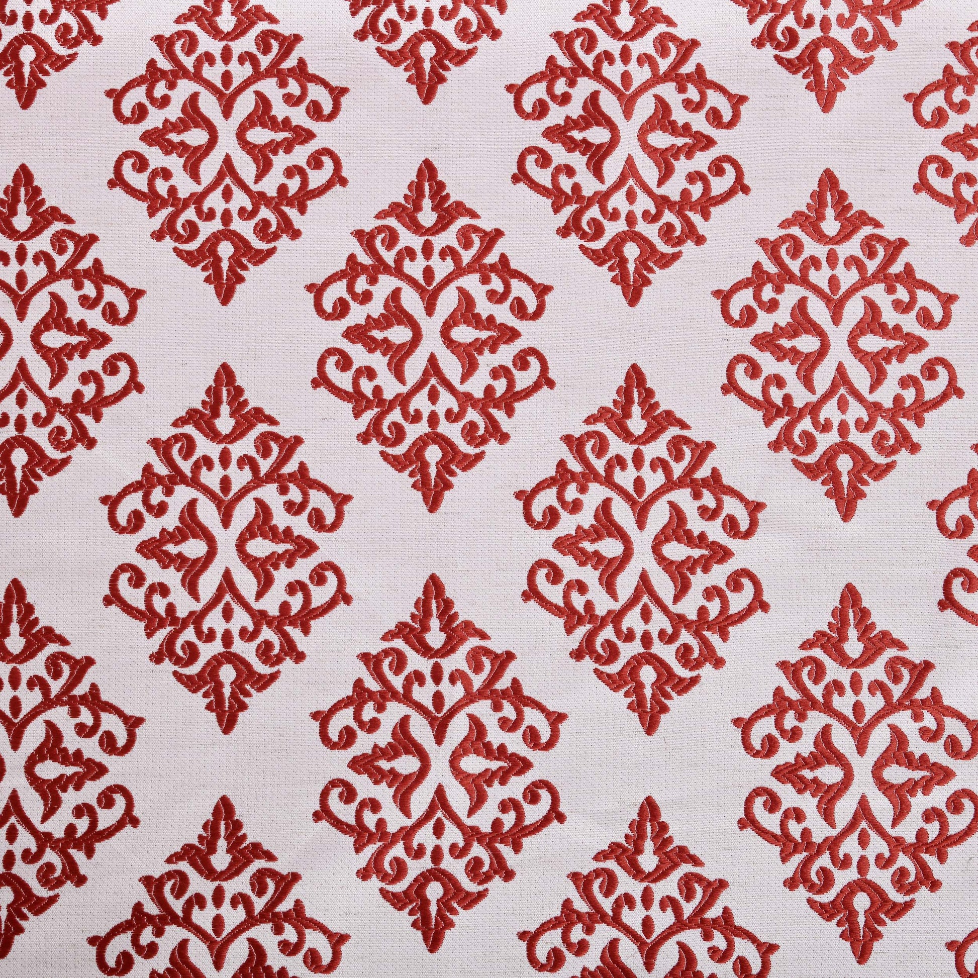 Venetian Damask Jacquard Curtain Panels, Set of 2 - Ruby