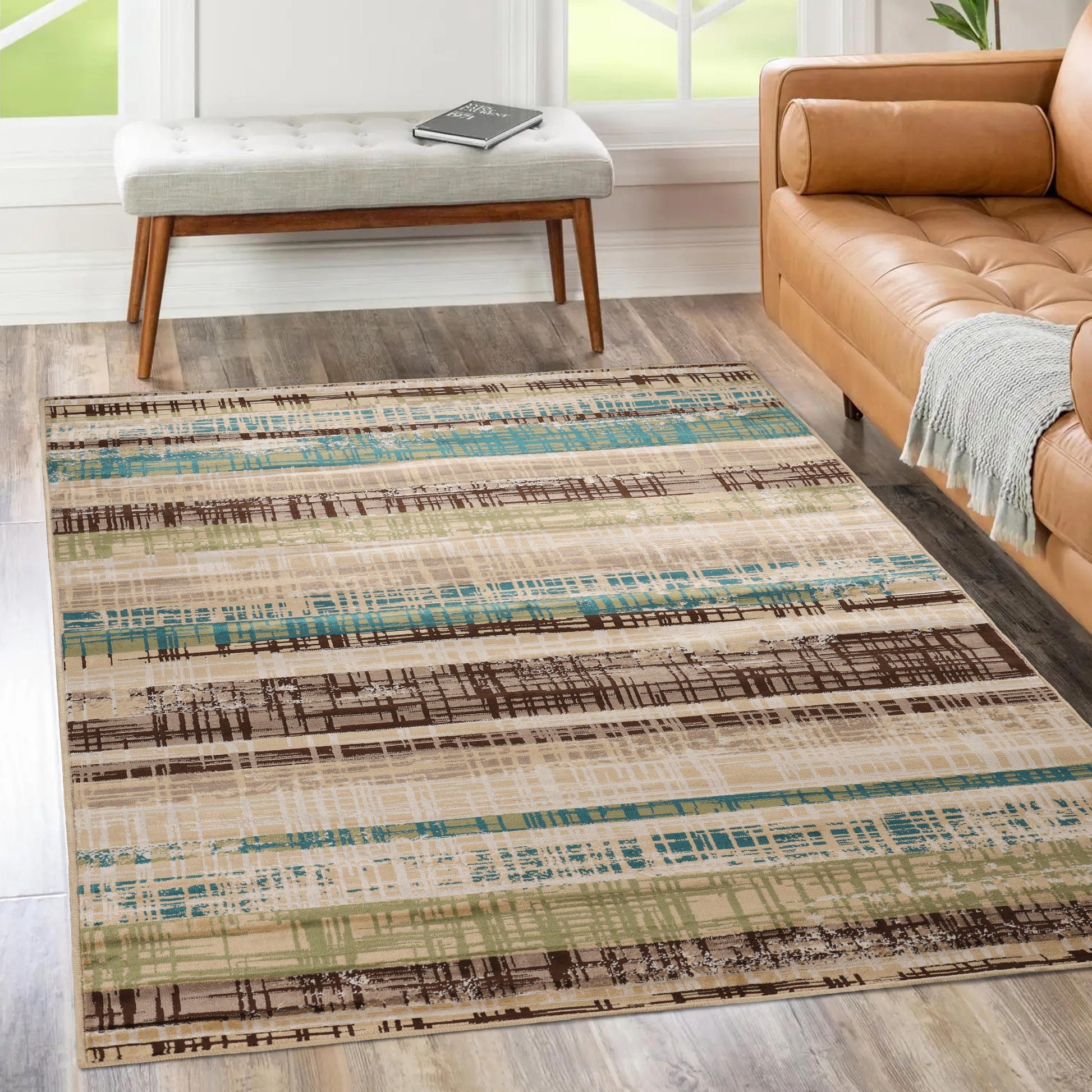 Superior Kylemore Abstract Indoor Area Rug or Runner  - Chocolate