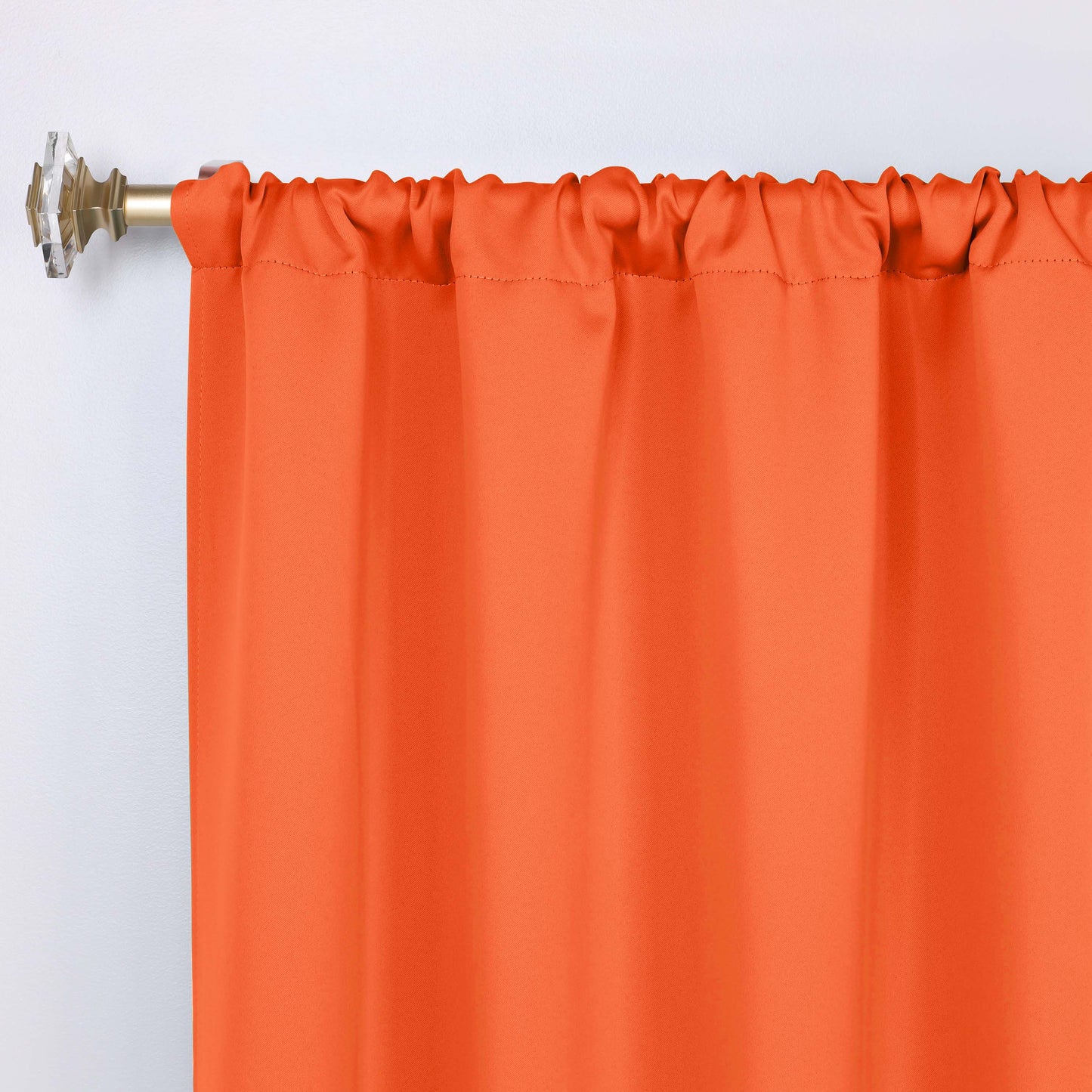 Solid Room Darkening Rod Pocket Blackout Curtain Panels, Set of 2 - Rust