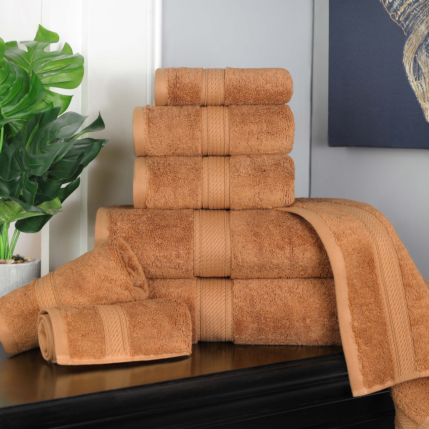 Madison Egyptian Cotton Pile Plush Heavyweight 8 Piece Towel Set