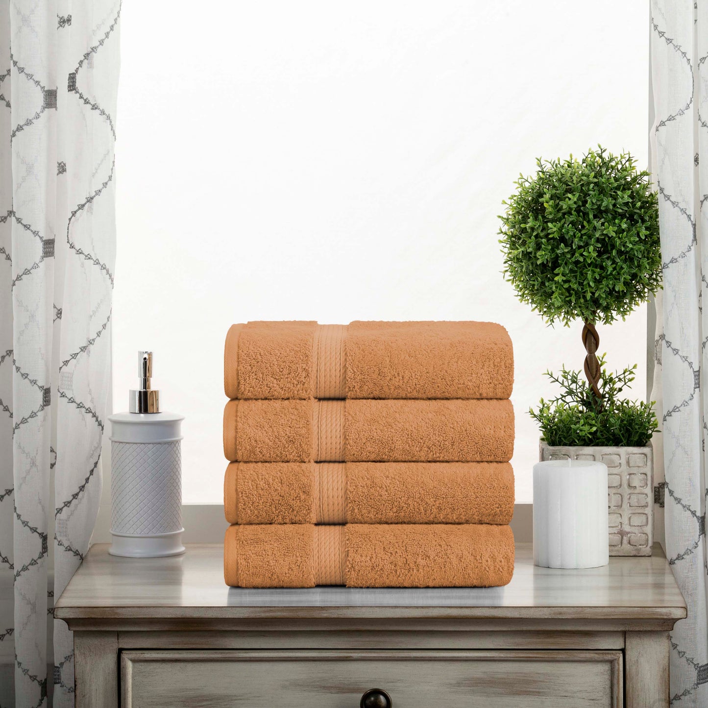 Madison Egyptian Cotton Pile Plush Heavyweight Hand Towel Set of 4