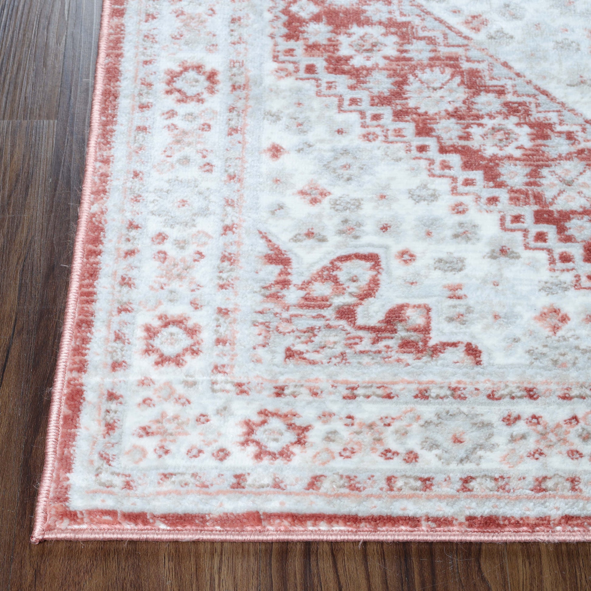 Layland Classic Vintage Medallion Indoor Area Rug or Runner - Rust
