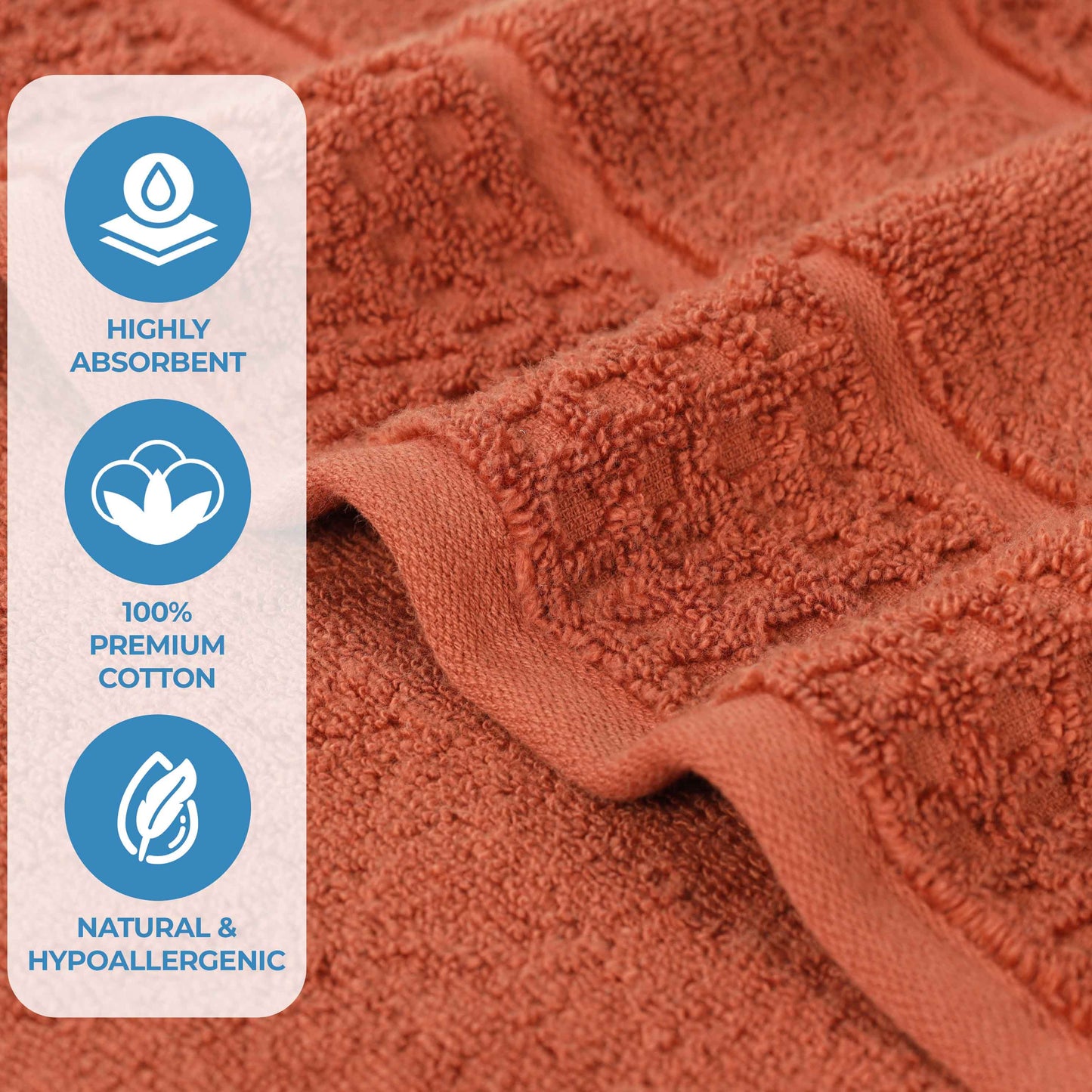 Napa Zero Twist Cotton Solid Waffle Honeycomb 9 Piece Towel Set