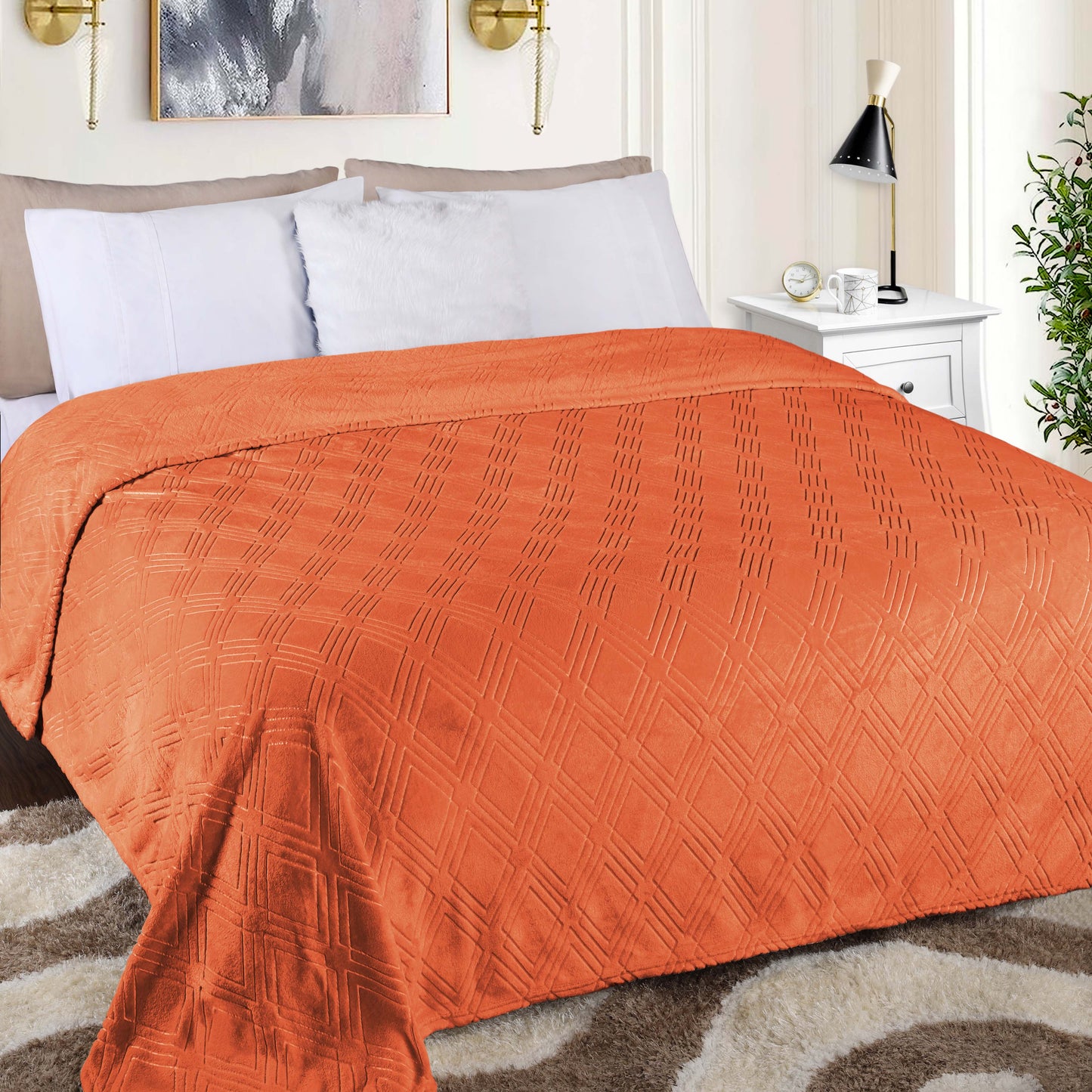 Alaska Diamond Fleece Plush Ultra-Soft Fluffy Blanket